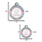 Summer Flowers Round Pet ID Tag - Large - Comparison Scale
