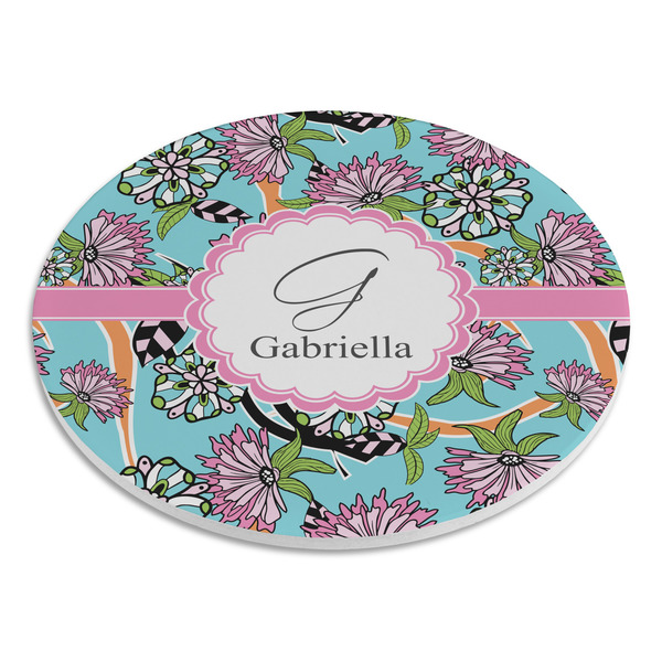 Summer Flowers Round Stone Trivet - Angle View