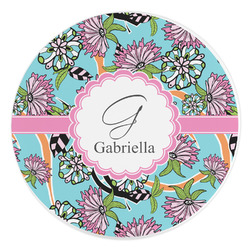 Summer Flowers Round Stone Trivet (Personalized)