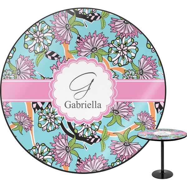 Custom Summer Flowers Round Table - 30" (Personalized)