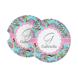 Summer Flowers Sandstone Car Coasters (Personalized)