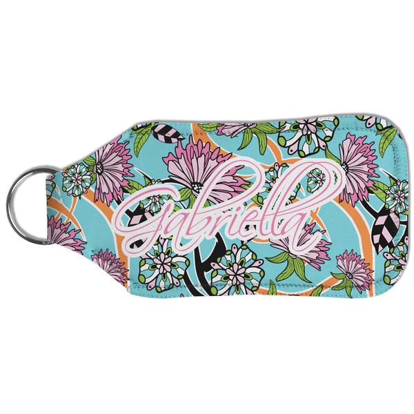 Summer Flowers Sanitizer Holder Keychain - Large (Back)