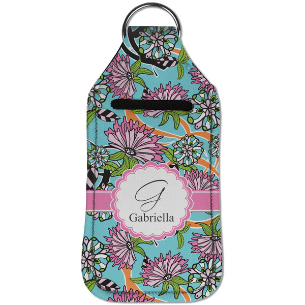 Summer Flowers Sanitizer Holder Keychain - Large (Front)