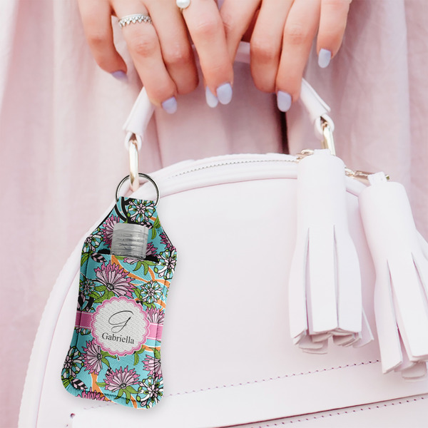 Summer Flowers Sanitizer Holder Keychain - Large (LIFESTYLE)