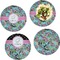 Summer Flowers Set of 4 Glass Lunch / Dinner Plate 10" (Personalized)