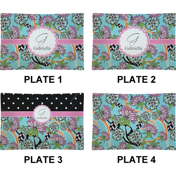 Summer Flowers Set of Rectangular Appetizer / Dessert Plates (Approval)