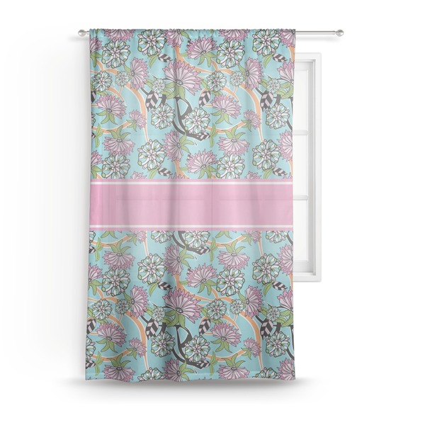 Custom Summer Flowers Sheer Curtain - 50"x84"