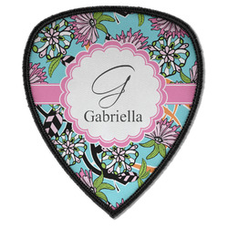 Summer Flowers Iron on Shield Patch A w/ Name and Initial