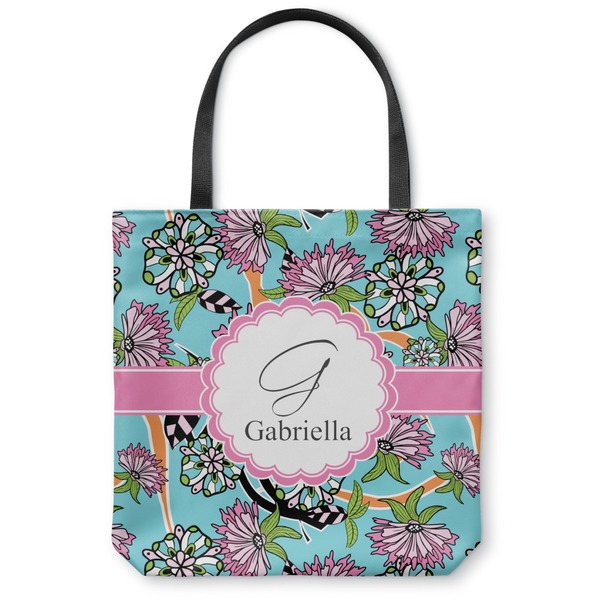 Custom Summer Flowers Canvas Tote Bag (Personalized)
