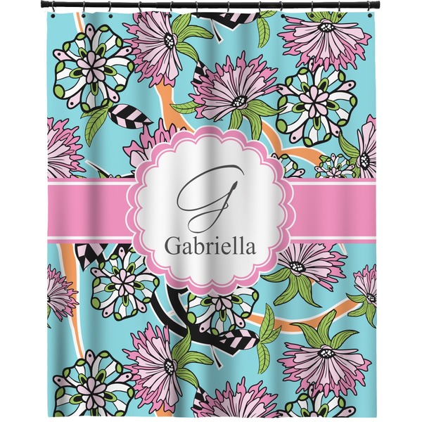 Custom Summer Flowers Extra Long Shower Curtain - 70"x84" (Personalized)