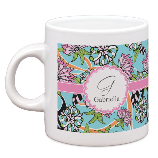 Custom Summer Flowers Espresso Cup (Personalized)