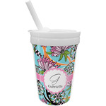 Summer Flowers Sippy Cup with Straw (Personalized)