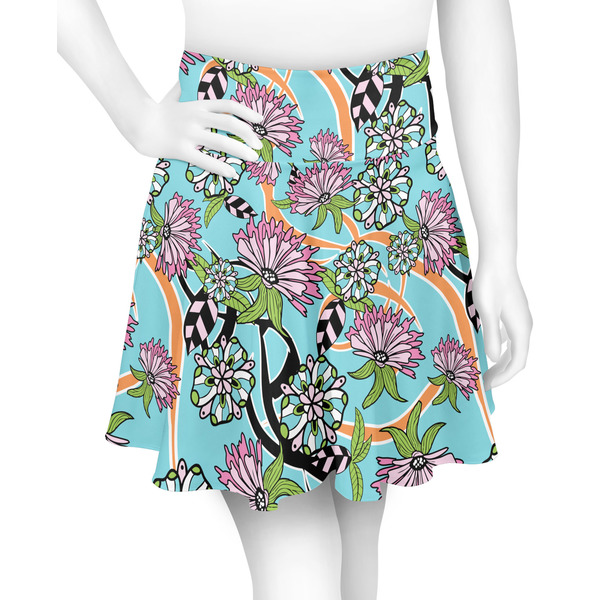 Custom Summer Flowers Skater Skirt - 2X Large