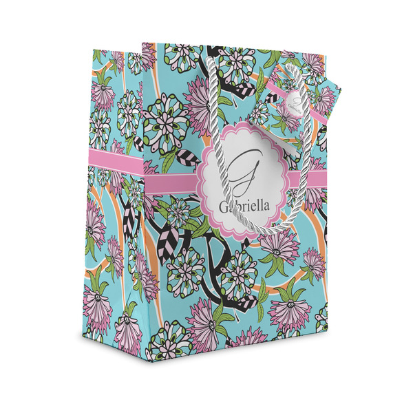 Custom Summer Flowers Small Gift Bag (Personalized)
