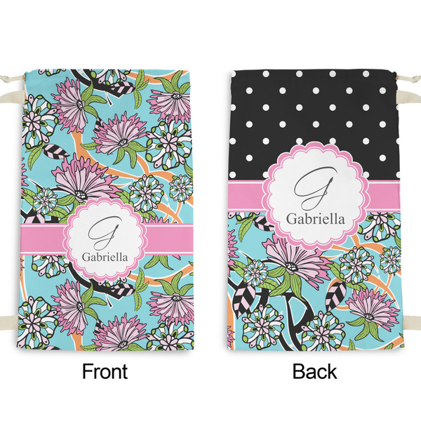 Summer Flowers Small Laundry Bag - Front & Back View