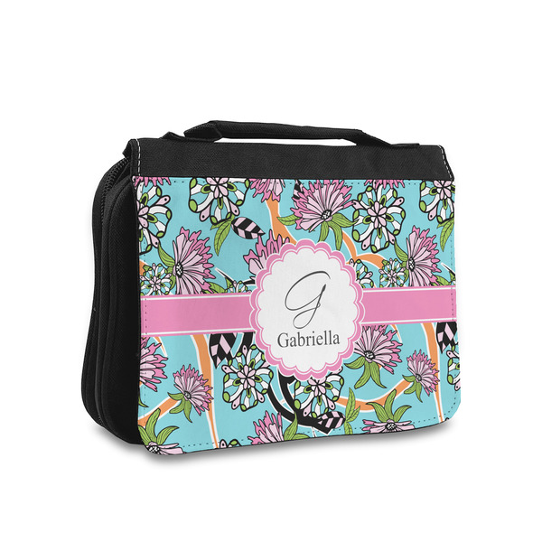 Custom Summer Flowers Toiletry Bag - Small (Personalized)