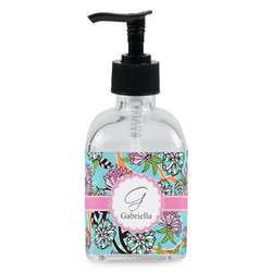 Summer Flowers Glass Soap & Lotion Bottle - Single Bottle (Personalized)