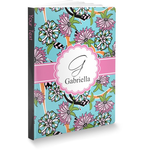 Custom Summer Flowers Softbound Notebook - 7.25" x 10" (Personalized)