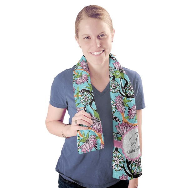 Summer Flowers Sport Towel - Exercise use - Model