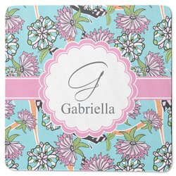Summer Flowers Square Rubber Backed Coaster (Personalized)