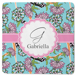 Summer Flowers Square Rubber Backed Coaster (Personalized)