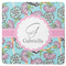 Summer Flowers Square Coaster Rubber Back - Single