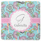 Summer Flowers Square Rubber Backed Coaster (Personalized)