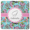 Summer Flowers Square Rubber Backed Coaster (Personalized)