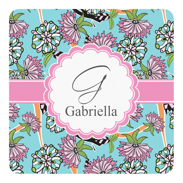Custom Summer Flowers Square Decal - XLarge (Personalized)