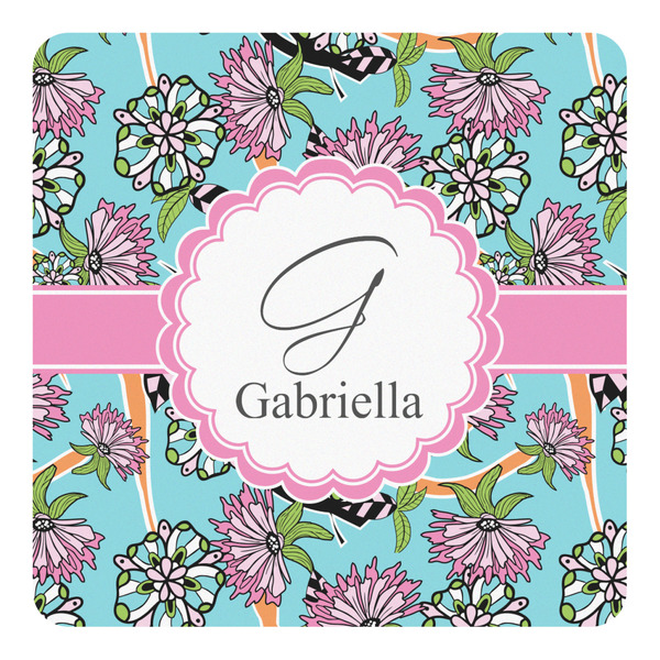 Custom Summer Flowers Square Decal - Medium (Personalized)