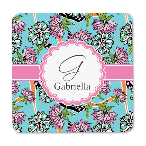 Summer Flowers Square Fridge Magnet - FRONT