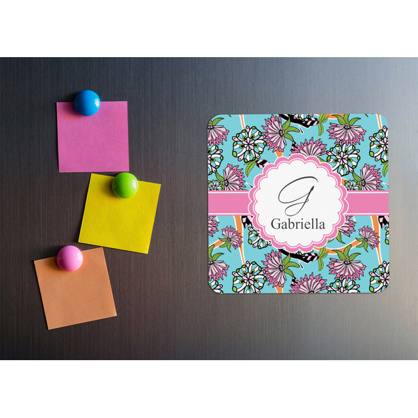 Summer Flowers Square Fridge Magnet - LIFESTYLE