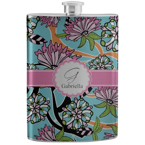 Custom Summer Flowers Stainless Steel Flask (Personalized)