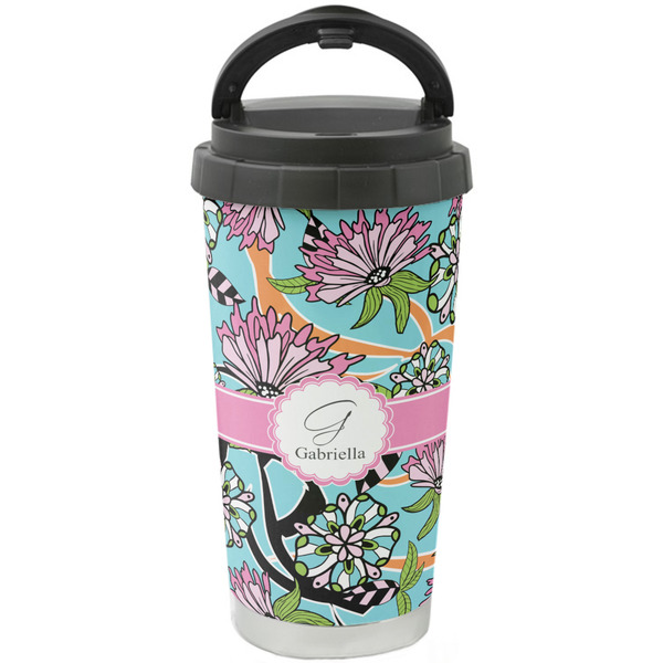 Custom Summer Flowers Stainless Steel Coffee Tumbler (Personalized)