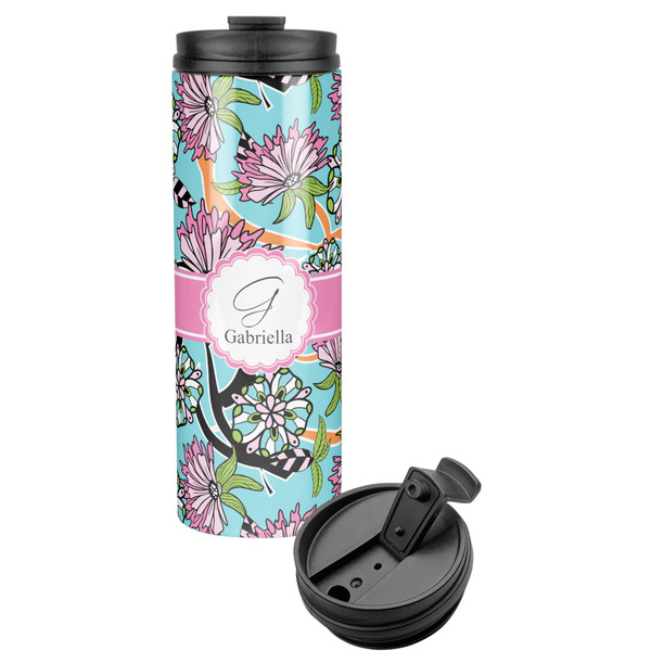 Custom Summer Flowers Stainless Steel Skinny Tumbler (Personalized)