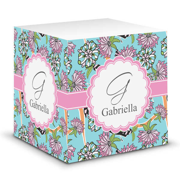 Custom Summer Flowers Sticky Note Cube (Personalized)