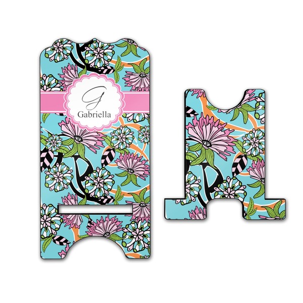 Summer Flowers Stylized Phone Stand - Front & Back - Large