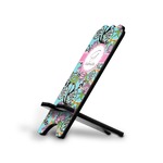 Summer Flowers Stylized Cell Phone Stand - Small w/ Name and Initial