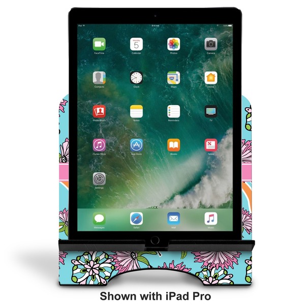 Summer Flowers Stylized Tablet Stand - Front with ipad