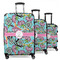 Summer Flowers 3 Piece Luggage Set - 20" Carry On, 24" Medium Checked, 28" Large Checked (Personalized)