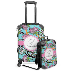 Summer Flowers Kids 2-Piece Luggage Set - Suitcase & Backpack (Personalized)