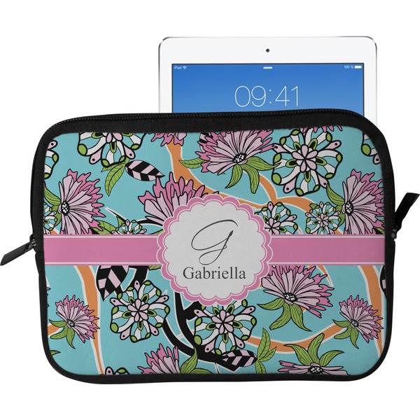 Custom Summer Flowers Tablet Case / Sleeve - Large (Personalized)