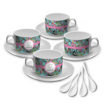 Summer Flowers Tea Cup - Set of 4 (Personalized)
