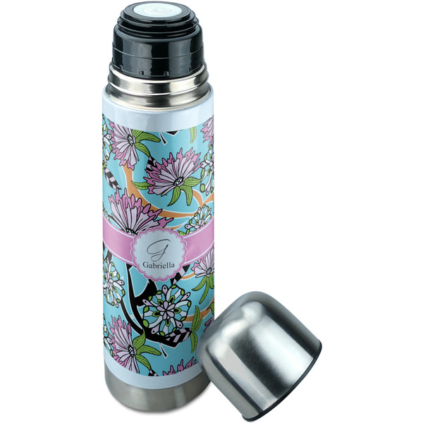 Summer Flowers Thermos - Lid Off