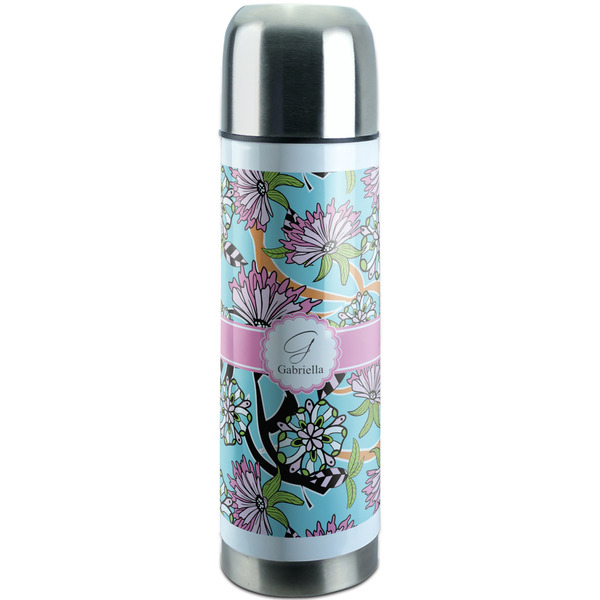 Custom Summer Flowers Stainless Steel Thermos (Personalized)