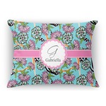 Summer Flowers Rectangular Throw Pillow Case - 12"x18" (Personalized)