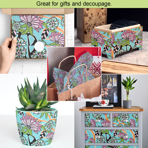 Summer Flowers Tissue Paper - In Use Collage