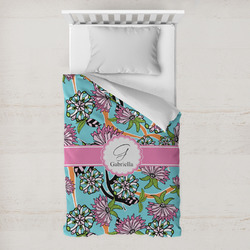 Summer Flowers Toddler Duvet Cover w/ Name and Initial