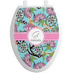 Summer Flowers Toilet Seat Decal - Elongated (Personalized)