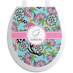 Summer Flowers Toilet Seat Decal (Personalized)